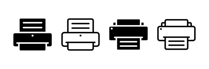 Printer icon set. flat illustration of vector icon on white background