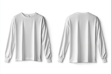 White Long Sleeve Tshirt Mockup Isolated created with Generative AI