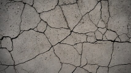 Wall Mural - top view of old cracked asphalt texture as background