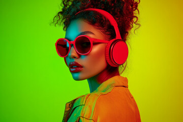 portrait of a woman with headphones