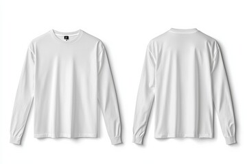 White Long Sleeve Tshirt Mockup Isolated created with Generative AI