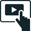 © Mariia - Hand clicking online video player on tablet screen icon