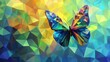 © dheograft - Abstract polygonal butterfly, low poly design with geometric shapes and vibrant colors