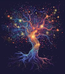 Sticker - Celestial Tree for T-shirts or Merch