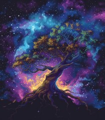 Poster - Abstract Cosmic Tree: Design for Wear