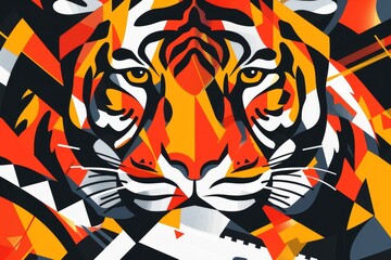 Poster - Abstract Tiger Face Depiction