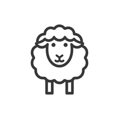 Wall Mural - Line art illustration of a sheep facing forward