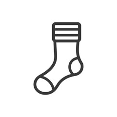 Sticker - Line Art Illustration of a Single Sock with Stripes