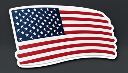 A stylized illustration of the American flag in decal form, displayed on a dark background. This image emphasizes patriotism, national pride, and artistic expression in modern design.