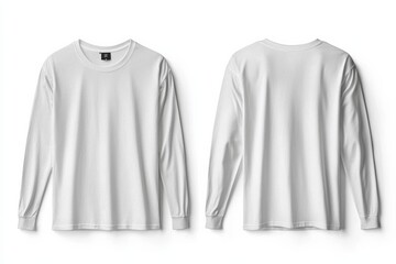 White Long Sleeve Tshirt Mockup Isolated created with Generative AI