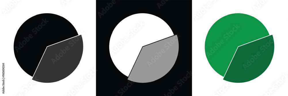 Pie chart infographic set. Circle diagram collection with sections or ...