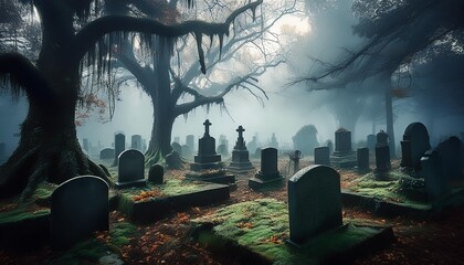 spooky halloween cemetery