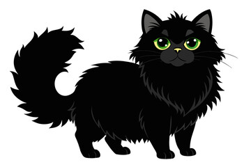 Wall Mural - A fluffy himalayan cat with big eyes a brown muzz vector art illustration