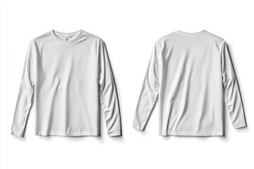 White Long Sleeve Tshirt Mockup Isolated created with Generative AI