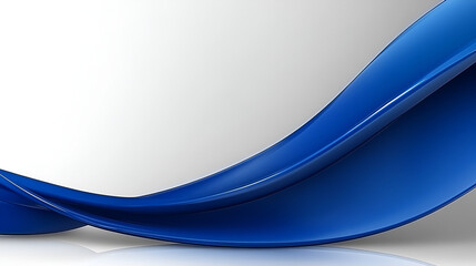 Wall Mural - blue waves flowing gracefully across a smooth white surface in a modern, minimalist design showcasin