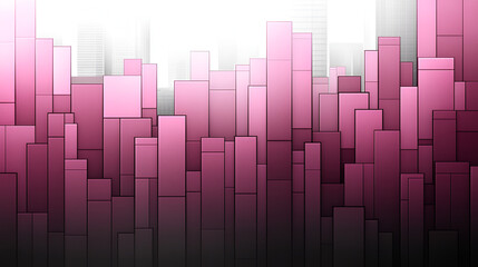 Wall Mural - abstract geometric design featuring pink vertical bars against a soft urban background with a bright