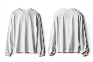 White Long Sleeve Tshirt Mockup Isolated created with Generative AI