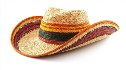 A single Mexican sombrero hat is shown against a plain white background.