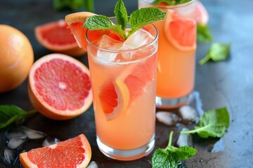 Refreshing grapefruit summer drink