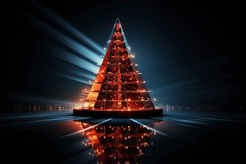 Wall Mural - A modern and stylized Christmas tree with a minimalist design	
