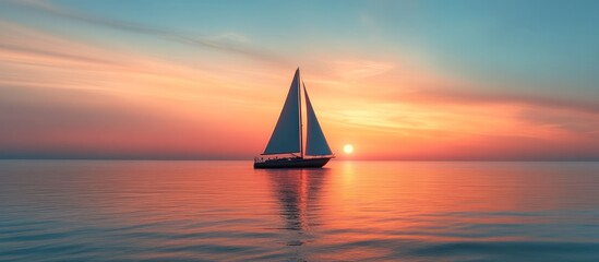 Poster - Sailboat at Sunset