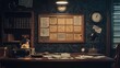 © Khalil - Detective office interior with evidence board on wall