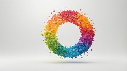 Poster - Colorful abstract ring made of small shapes.