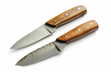 two knives of different sizes on a white background