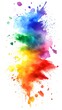 © Lukas - Watercolor splash color background vector illustration, white background, colorful splash, rainbow colors,