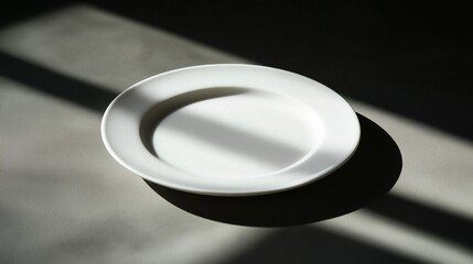 Poster - white plate placed on a neutral surface