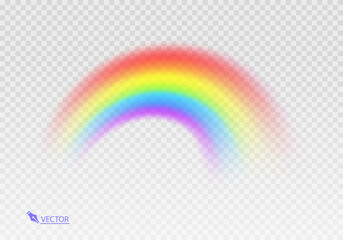 Wall Mural - Graphic rainbow with transparent background  Shape arch realistic isolated on white transparent background. Colorful light and bright design element