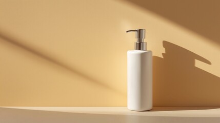 Wall Mural - white soap dispenser against a neutral background