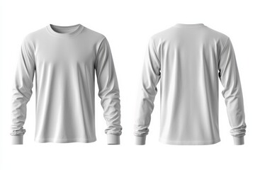 White Long Sleeve Tshirt Mockup Isolated created with Generative AI