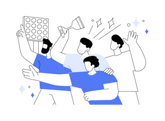 celebrate victory isolated cartoon vector illustrations.