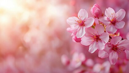 Poster - Delicate Pink Cherry Blossoms in Soft Focus