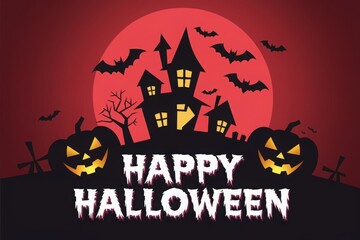 Wall Mural - happy halloween day banner vector design 2019
