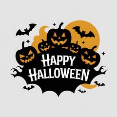 Wall Mural - happy halloween scary card design
