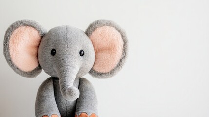 Wall Mural - Close-up Shot of Plush Toy Elephant with Large E Design on Side