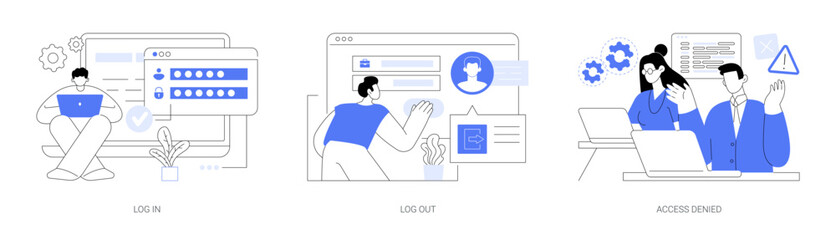 User profile access isolated cartoon vector illustrations se