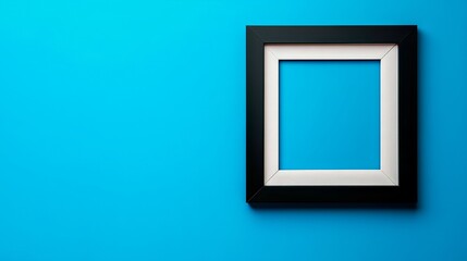 Canvas Print - empty modern picture frame on color wall