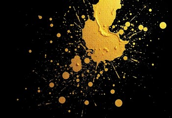 splashes of gold on a black background create with ai