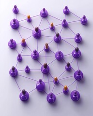 Colorful nodes linked by lines depict a dynamic network of relationships and interactions among individuals