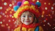 © kvladimirv - Colorful Happy Child in Festive Costume with Sparkling Bokeh Background