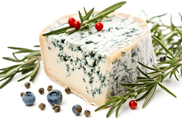 Wall Mural - Blue cheese dor blue or roquefort isolated on white background