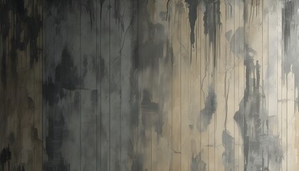 Canvas Print - Chilling Early Century Horror Inspired Wallpaper in Shades of Grey and Beige