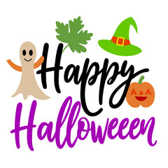 Canvas Print - Happy Halloween typography sublimation t shirt design and clipart