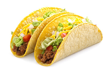 Wall Mural - Two tacos isolated on a white background