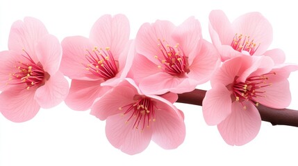 Poster - A close up of a flower branch with pink flowers, AI