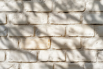 Wall Mural - A smooth, light beige brick wall with a clean, modern design, and soft shadows adding depth to the texture.