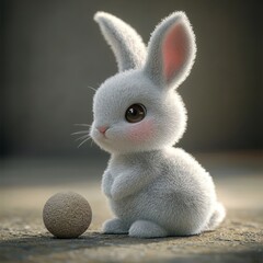 Wall Mural - tud toy style, rabbit